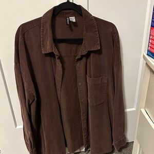 H&M Brown Button-Up Shirt